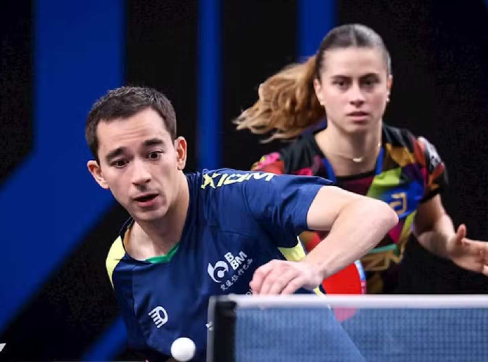Hugo Calderano e Bruna Takahashi são medalhas de ouro e prata na Eslovênia